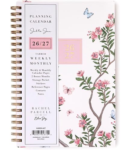 Amazon.co.jp: Blue Sky Life Notebook-It 2025-2026 Weekly Monthly